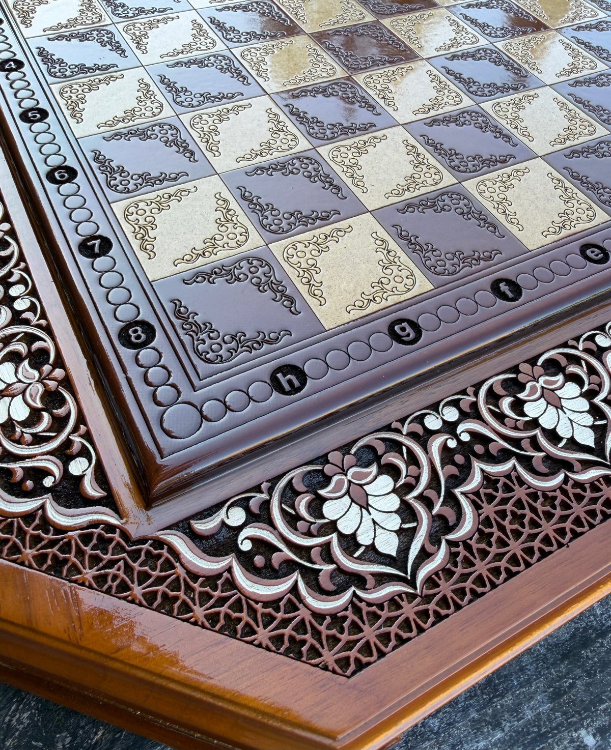 Artisan Handcrafted Octagonal Wooden Chess Set
