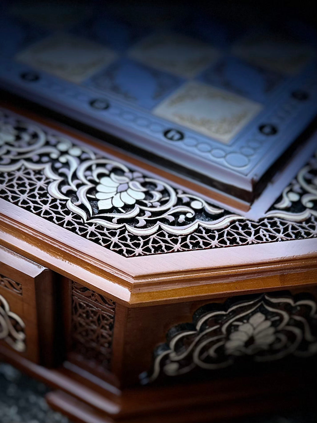 Artisan Handcrafted Octagonal Wooden Chess Set