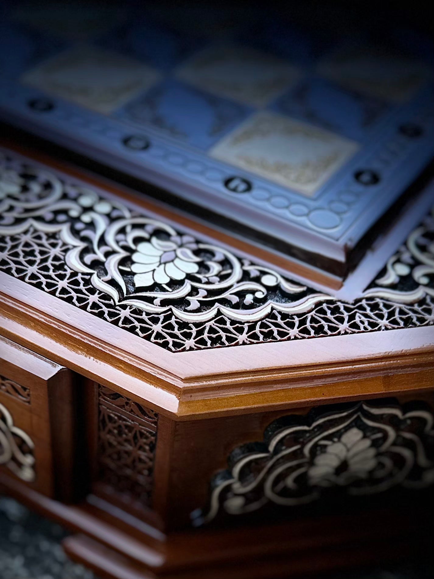 Artisan Handcrafted Octagonal Wooden Chess Set