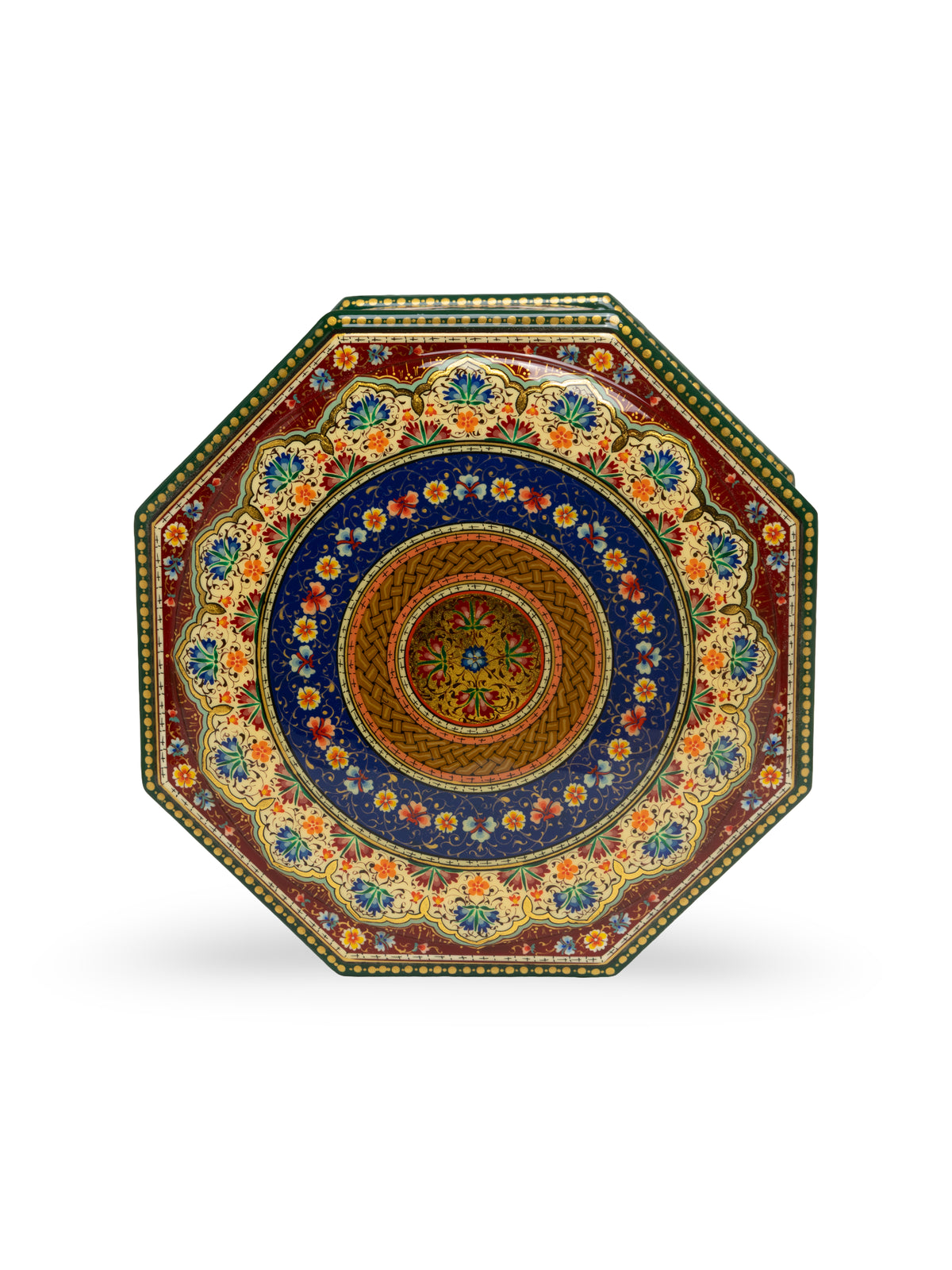 The Octagon Hand-Painted Papier-Mâché Jewelry Box