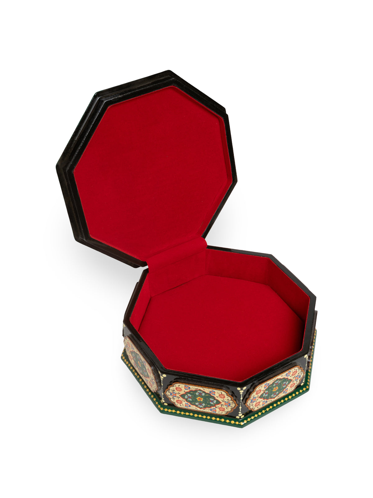 The Octagon Hand-Painted Papier-Mâché Jewelry Box