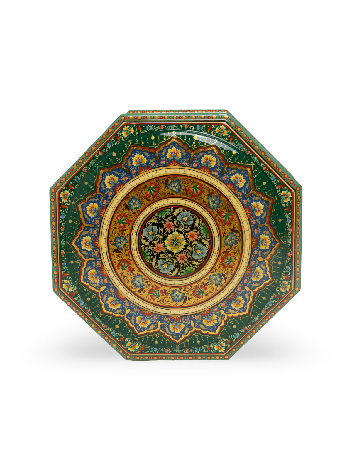 The Octagon Hand-Painted Papier-Mâché Jewelry Box