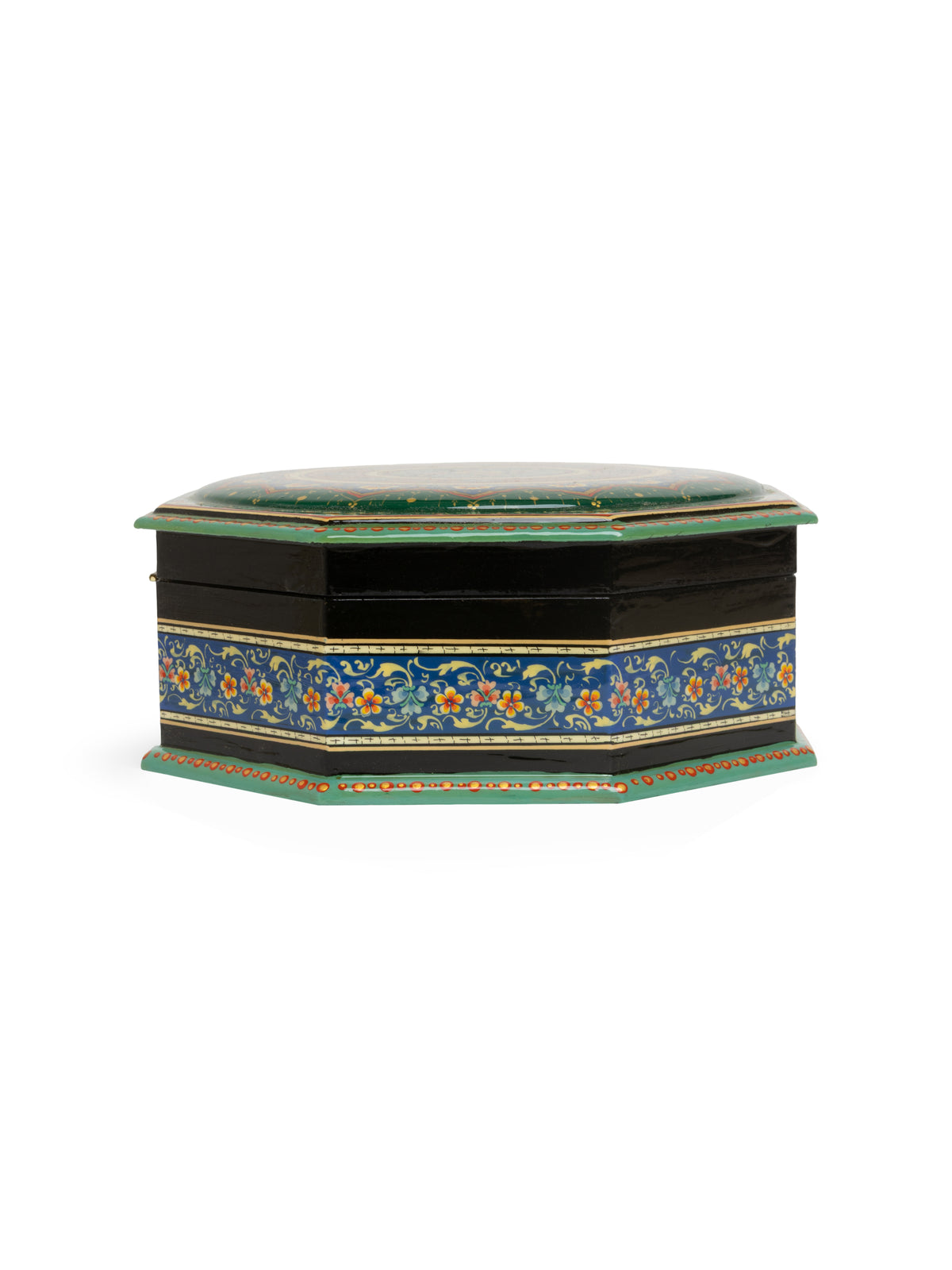 The Octagon Hand-Painted Papier-Mâché Jewelry Box