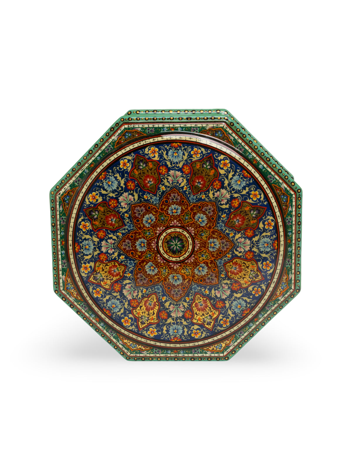 The Octagon Hand-Painted Papier-Mâché Jewelry Box