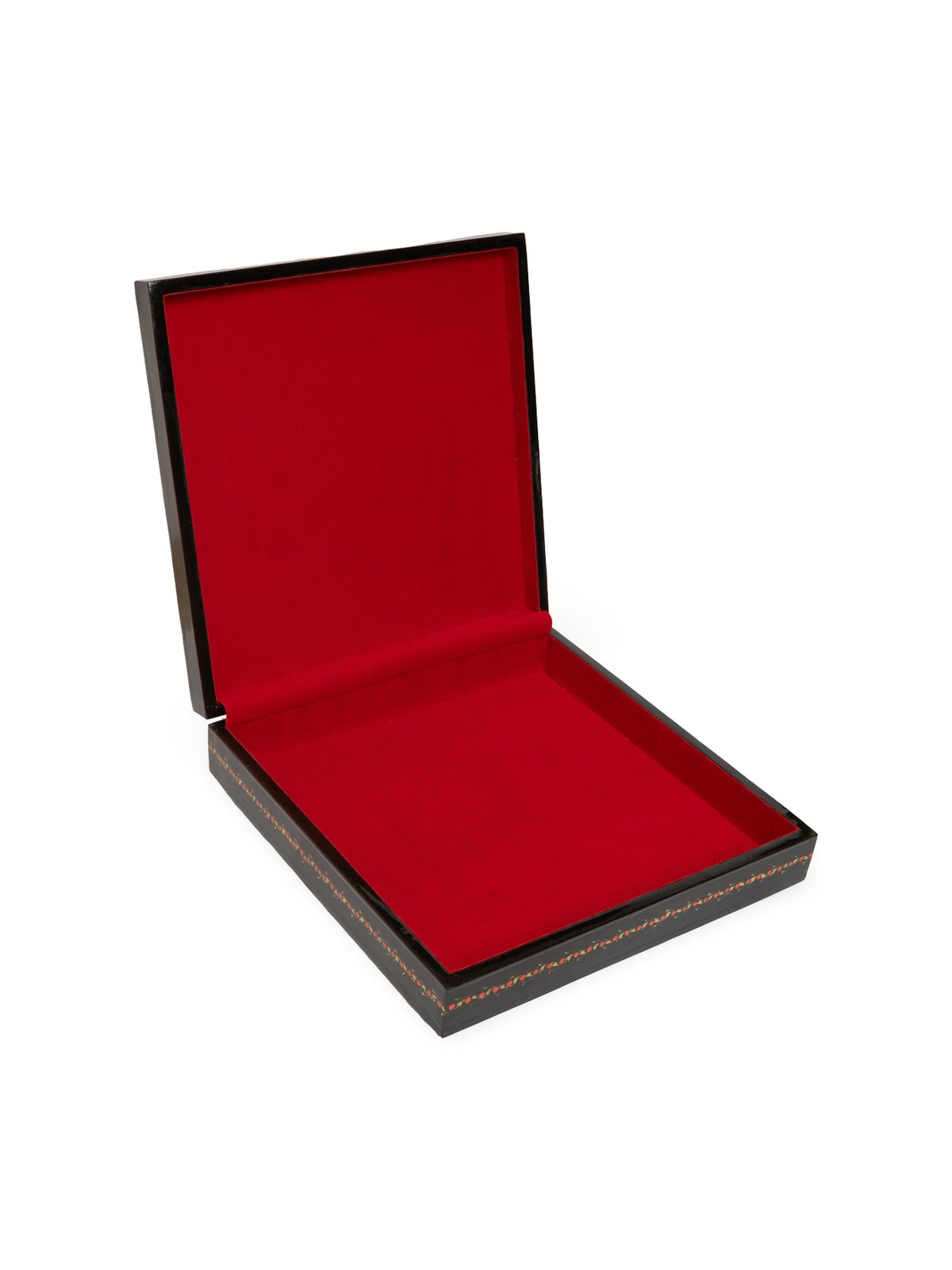 The Regal Square Hand-Painted Papier-Mâché Jewelry Box