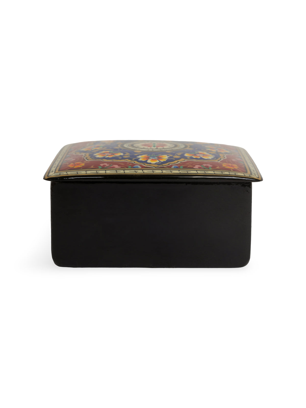 Hand-Painted Miniature Papier-Mâché Jewelry Box