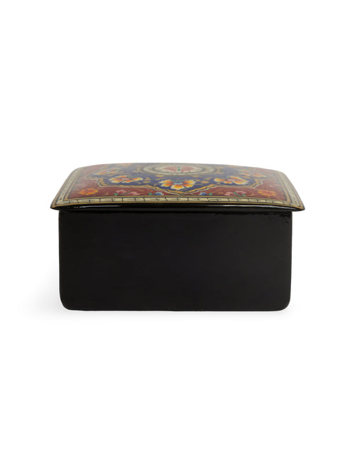 Hand-Painted Miniature Papier-Mâché Jewelry Box