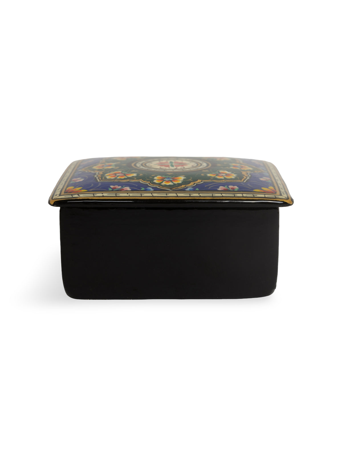 Hand-Painted Miniature Papier-Mâché Jewelry Box