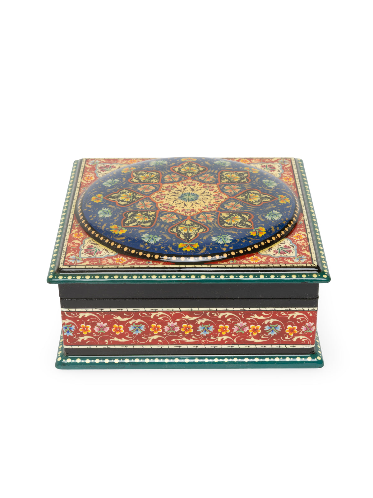 Hand-Painted Papier-Mâché Jewelry Box