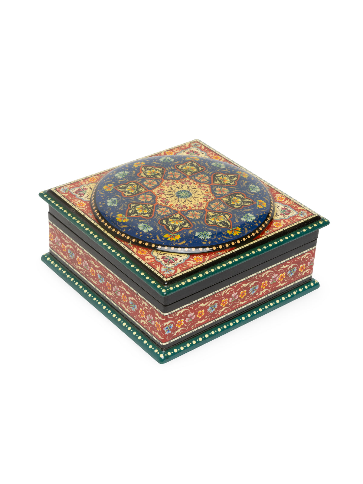 Hand-Painted Papier-Mâché Jewelry Box