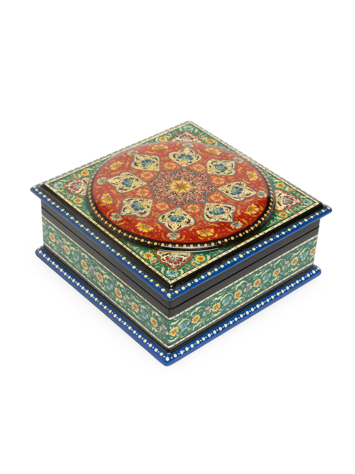 Hand-Painted Papier-Mâché Jewelry Box