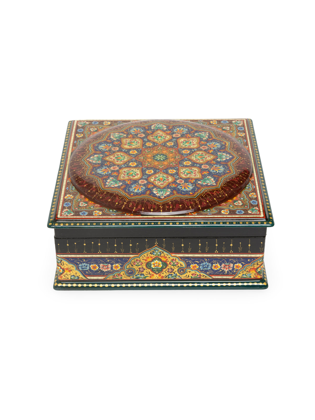 Hand-Painted Papier-Mâché Jewelry Box