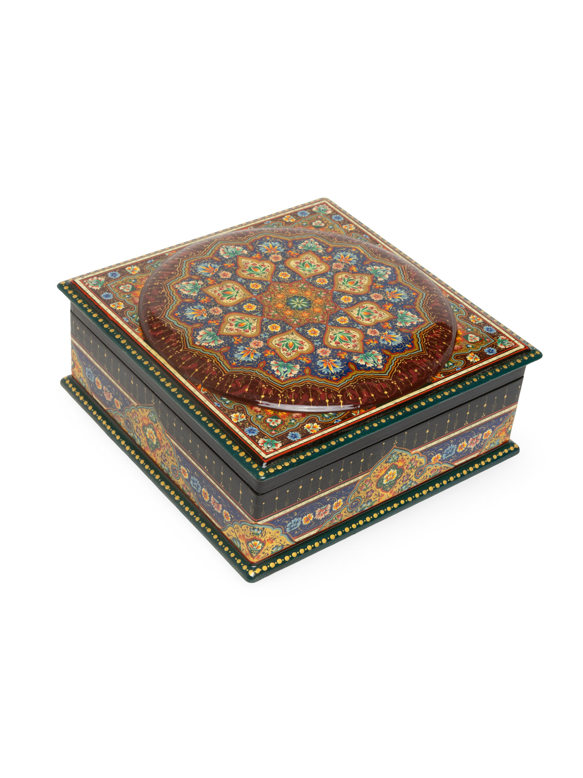 Hand-Painted Papier-Mâché Jewelry Box